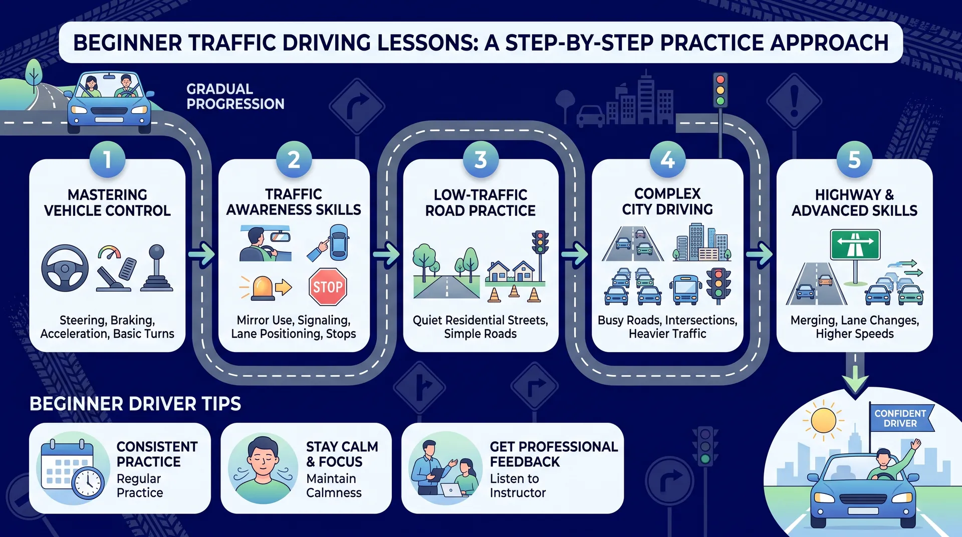 beginner traffic driving lessons