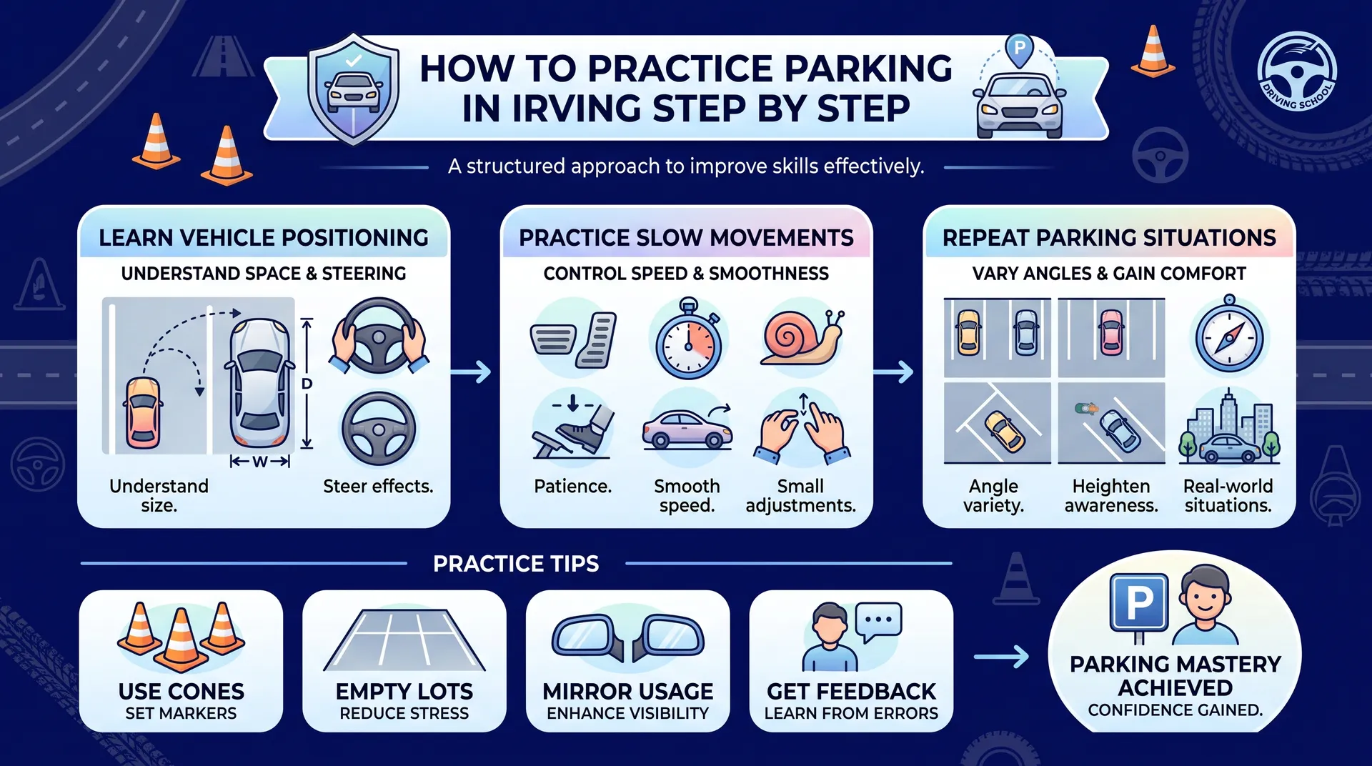 beginner parking practice Irving